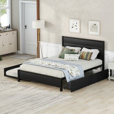 ZAKLOOP Black Queen Metal Platform Bed Lowes.com